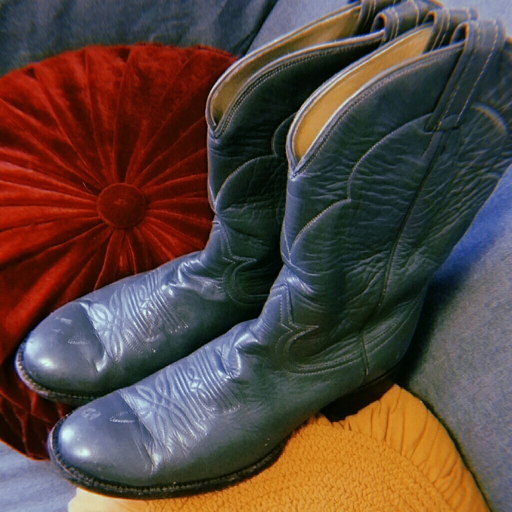 Vintage Tony Lama Gray Cowboy Boots